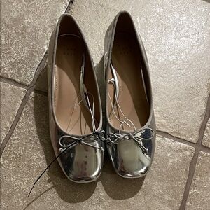 A New Day Silver Ballet Pumps